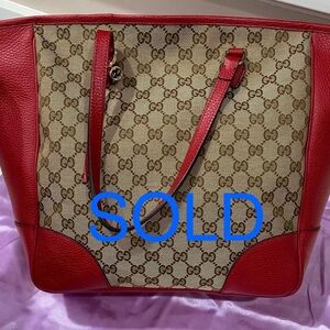 Authentic Gucci GG Monogram Bree Large Tote Bag
